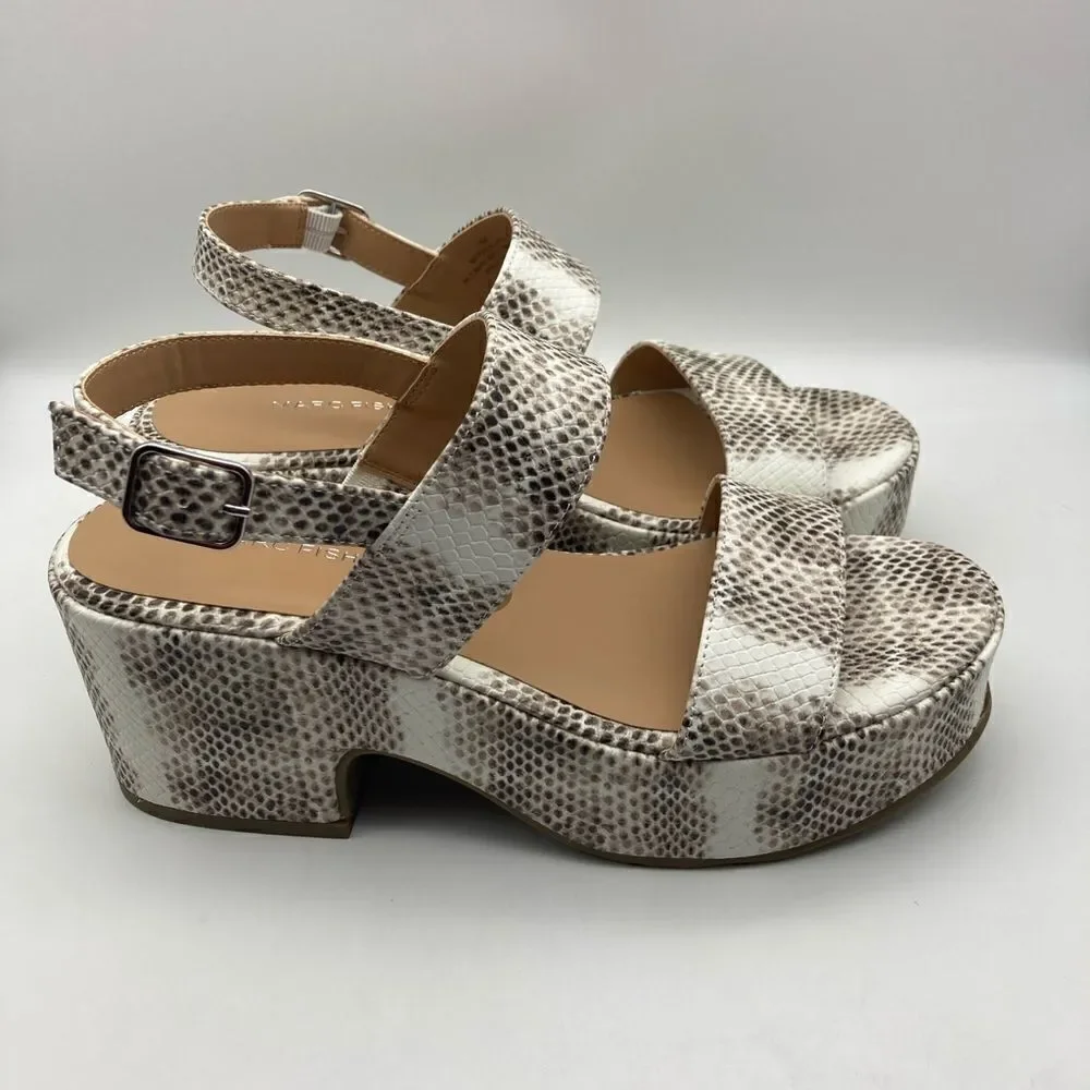 NWT Marc Fisher Snakeskin Print Platform Sandals Size 8M